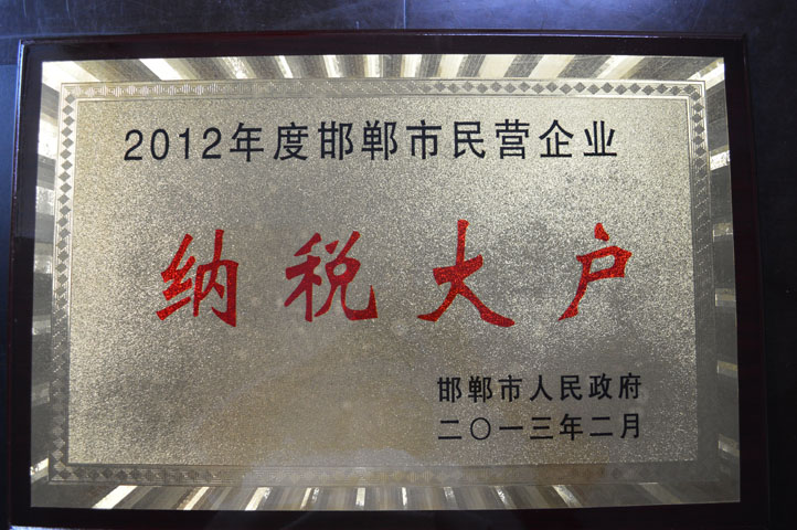 公司荣获邯郸市民营企业纳税大户荣誉称号 董事长陈茂春被评为优秀民营企业家.jpg